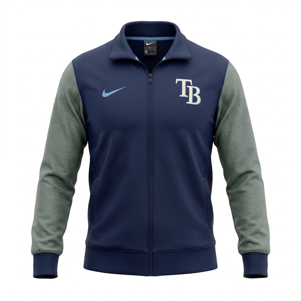 NIKE Tampa Bay Rays Jacket Mens Medium Navy Full Zip MLB Track